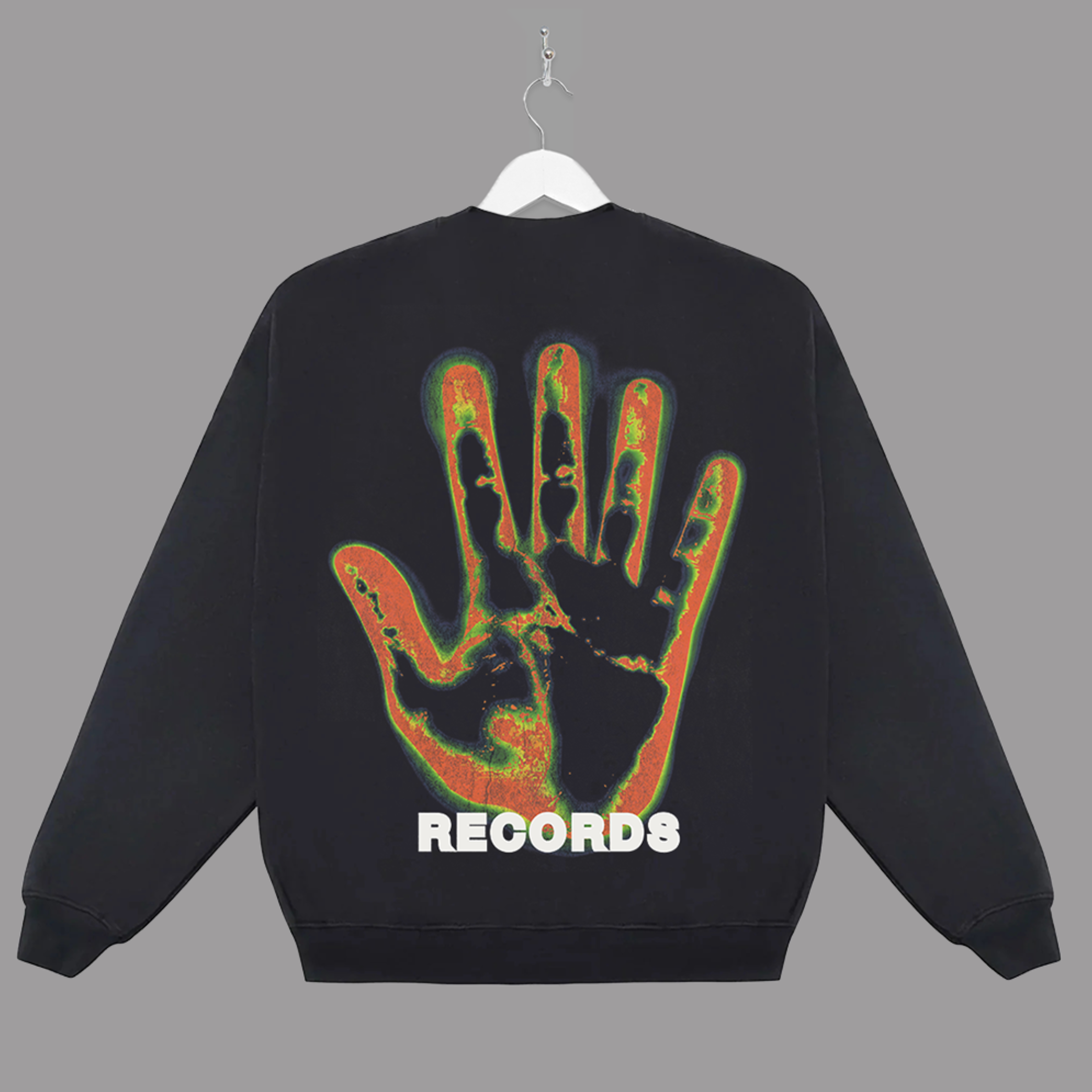 THERMAL HANDS CREWNECK (JET BLACK) - "PREMIUM-BOX FIT"