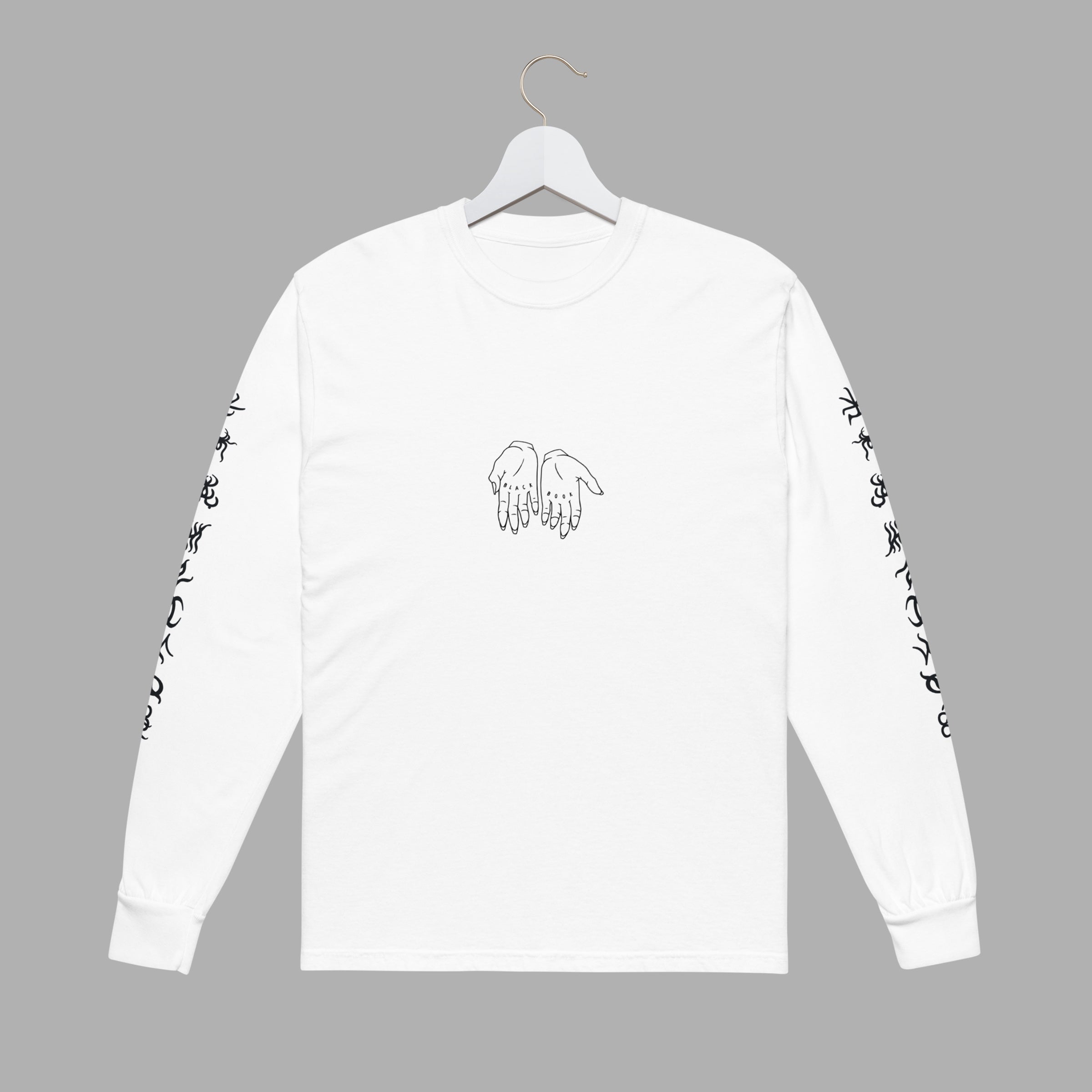 HANDS LONG SLEEVE - WHITE / BLACK - "TRADITIONAL FIT"