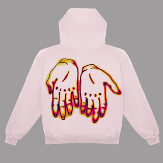 "PREMIUM-BOX FIT" THERMAL HANDS HOODIE (LIGHT PINK)