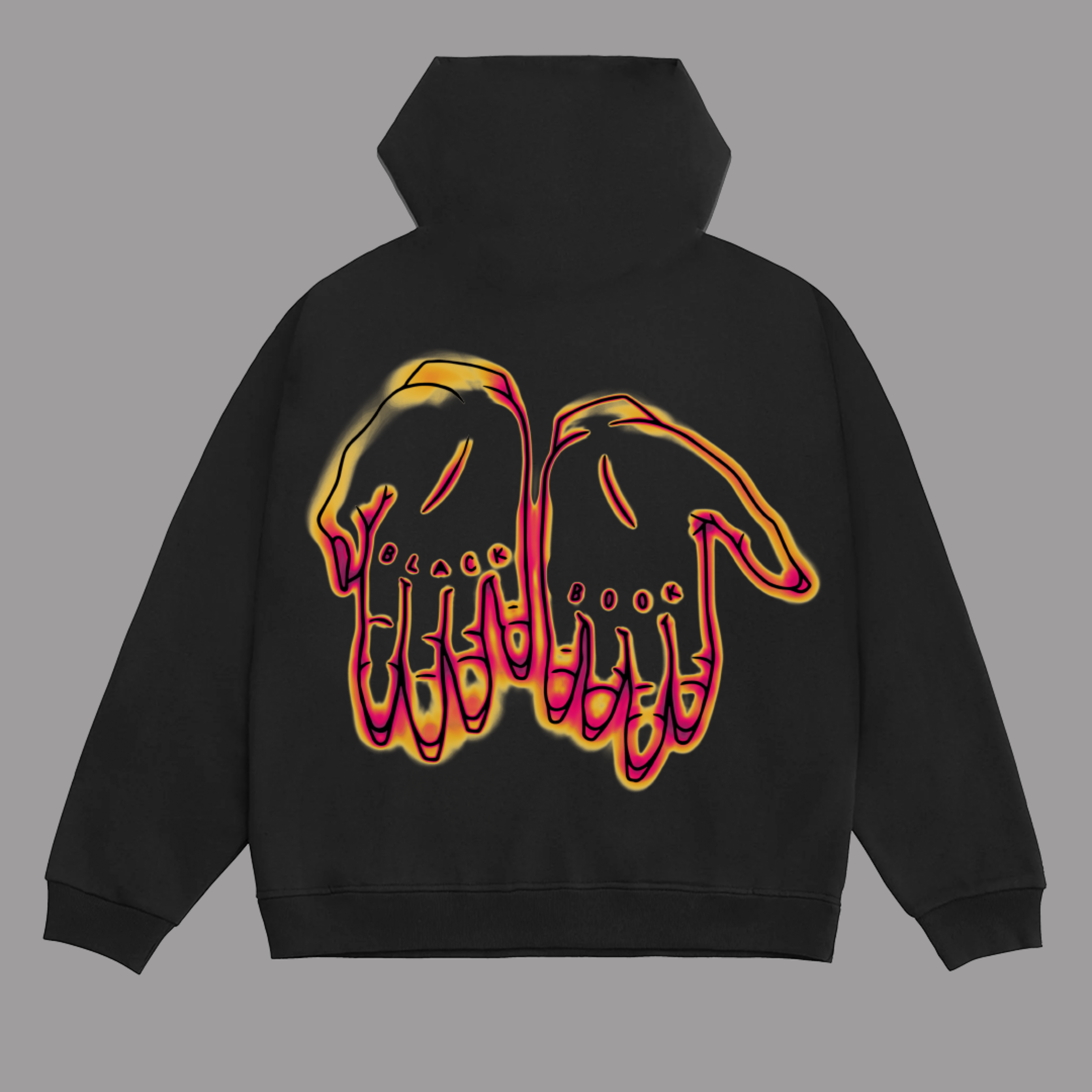 THERMAL HANDS HOODIE (LIMO BLACK) - "PREMIUM-BOX FIT"