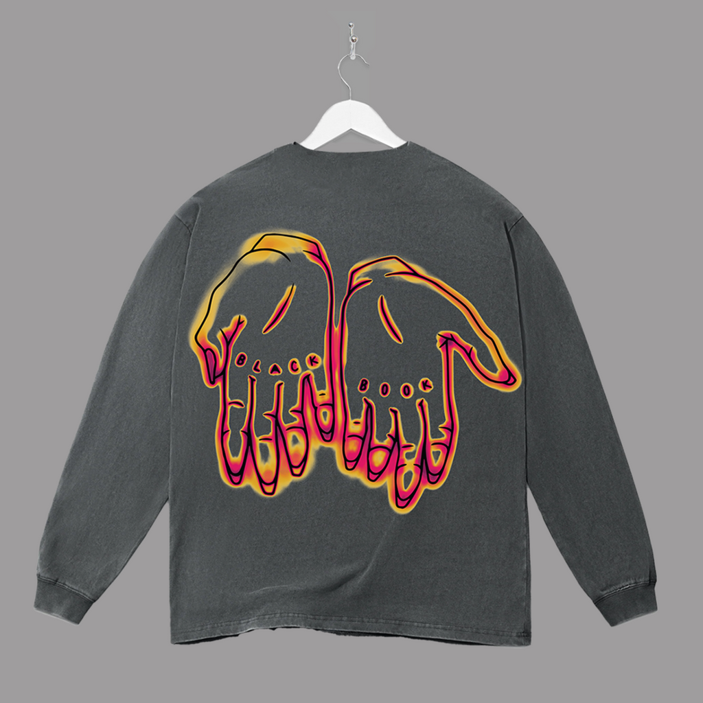THERMAL HANDS LONGSLEEVE (VINTAGE BLACK) - "PREMIUM-BOX FIT"