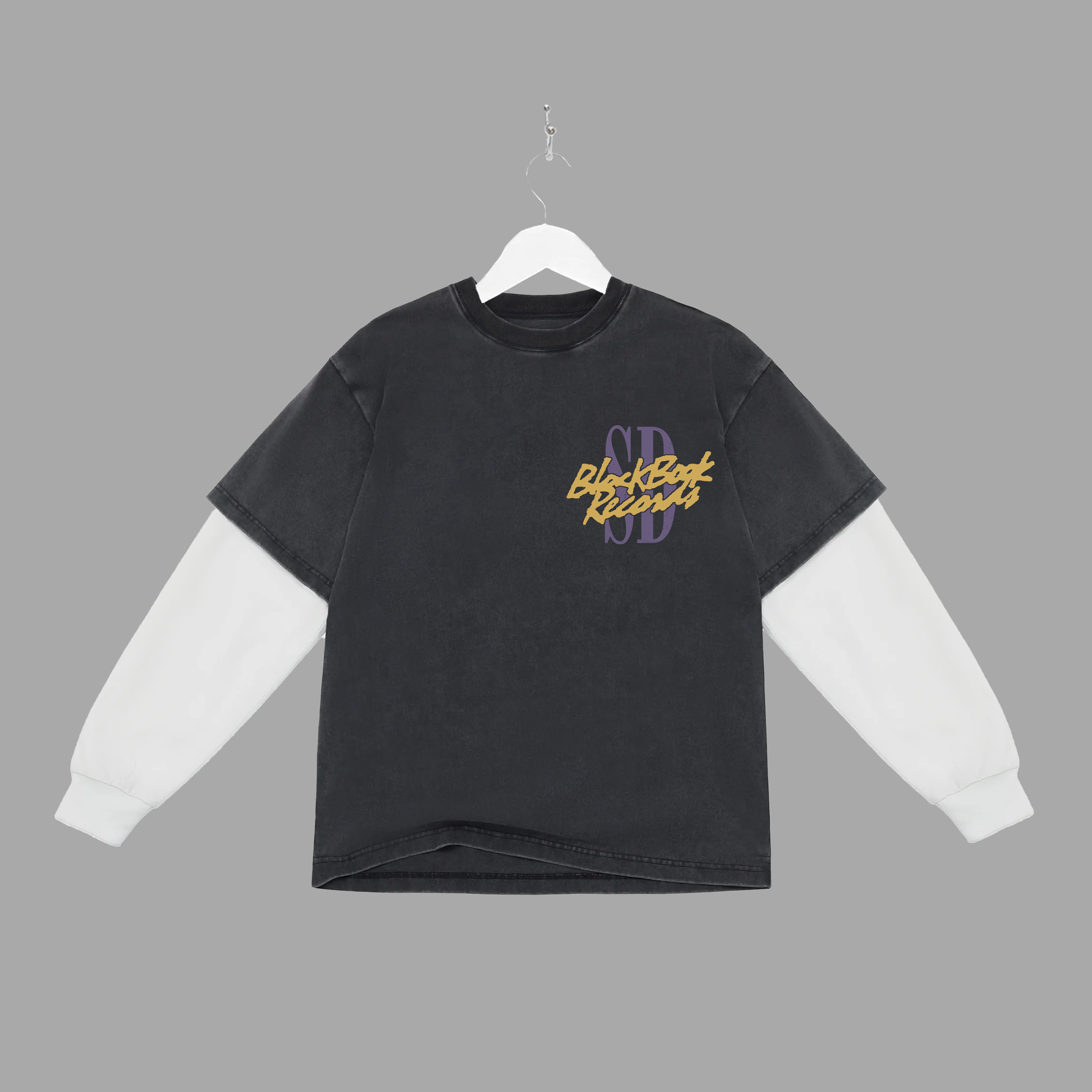 SAN DIEGO - BLACK BOOK - CRAB - 2FER LONG SLEEVE - VINTAGE BLACK/WHITE