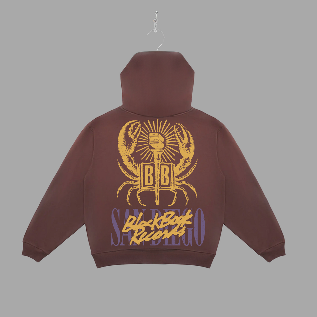 SAN DIEGO BLACK BOOK CRAB ZIP-UP HOODIE