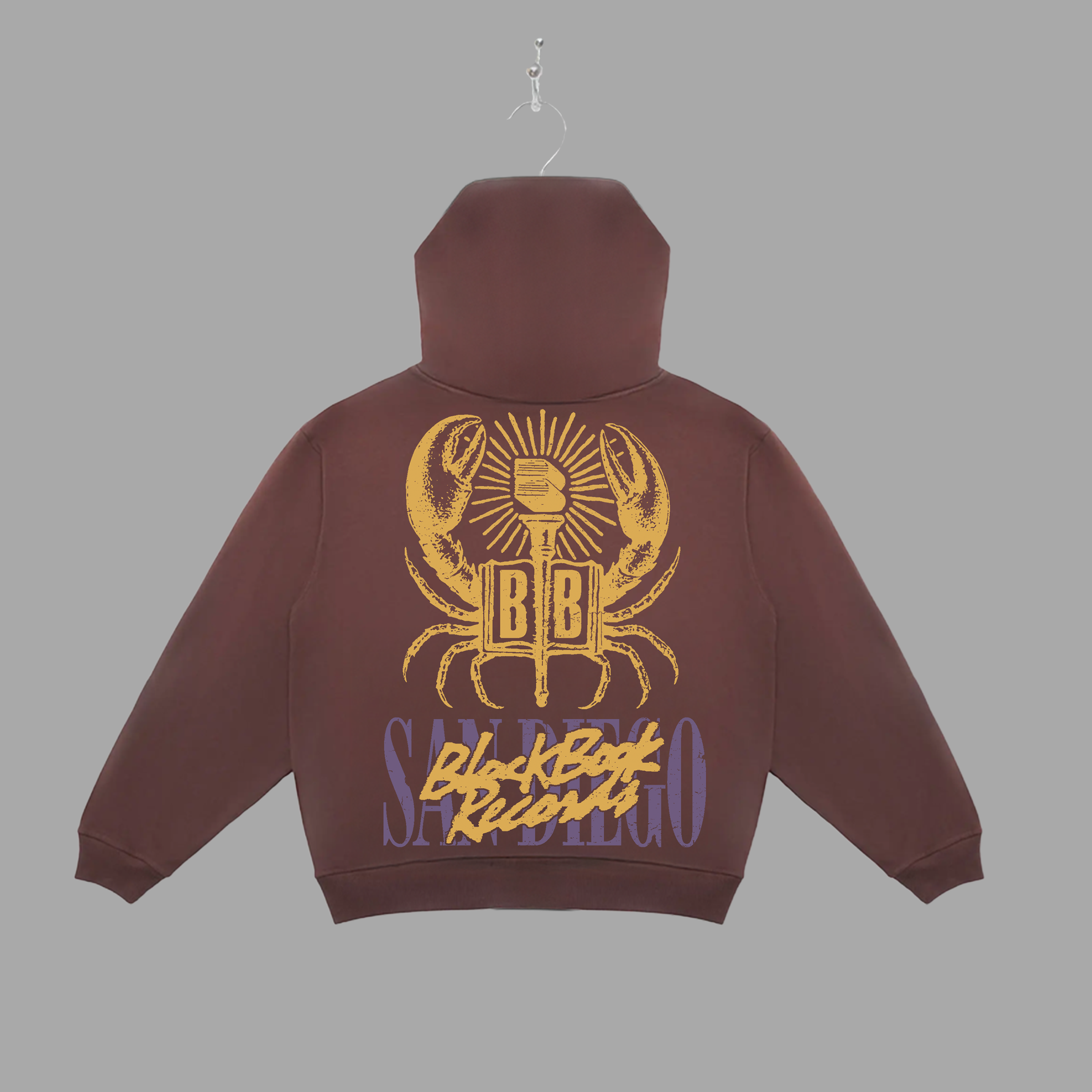 SAN DIEGO BLACK BOOK CRAB ZIP-UP HOODIE