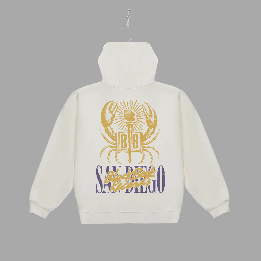 SAN DIEGO BLACK BOOK CRAB ZIP-UP HOODIE