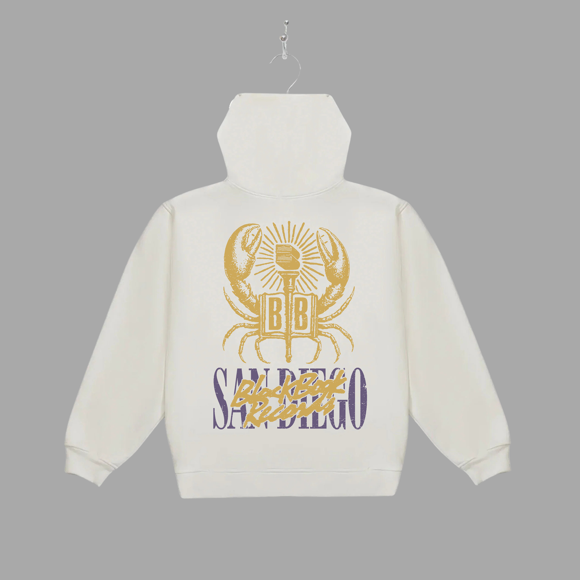 SAN DIEGO BLACK BOOK CRAB ZIP-UP HOODIE