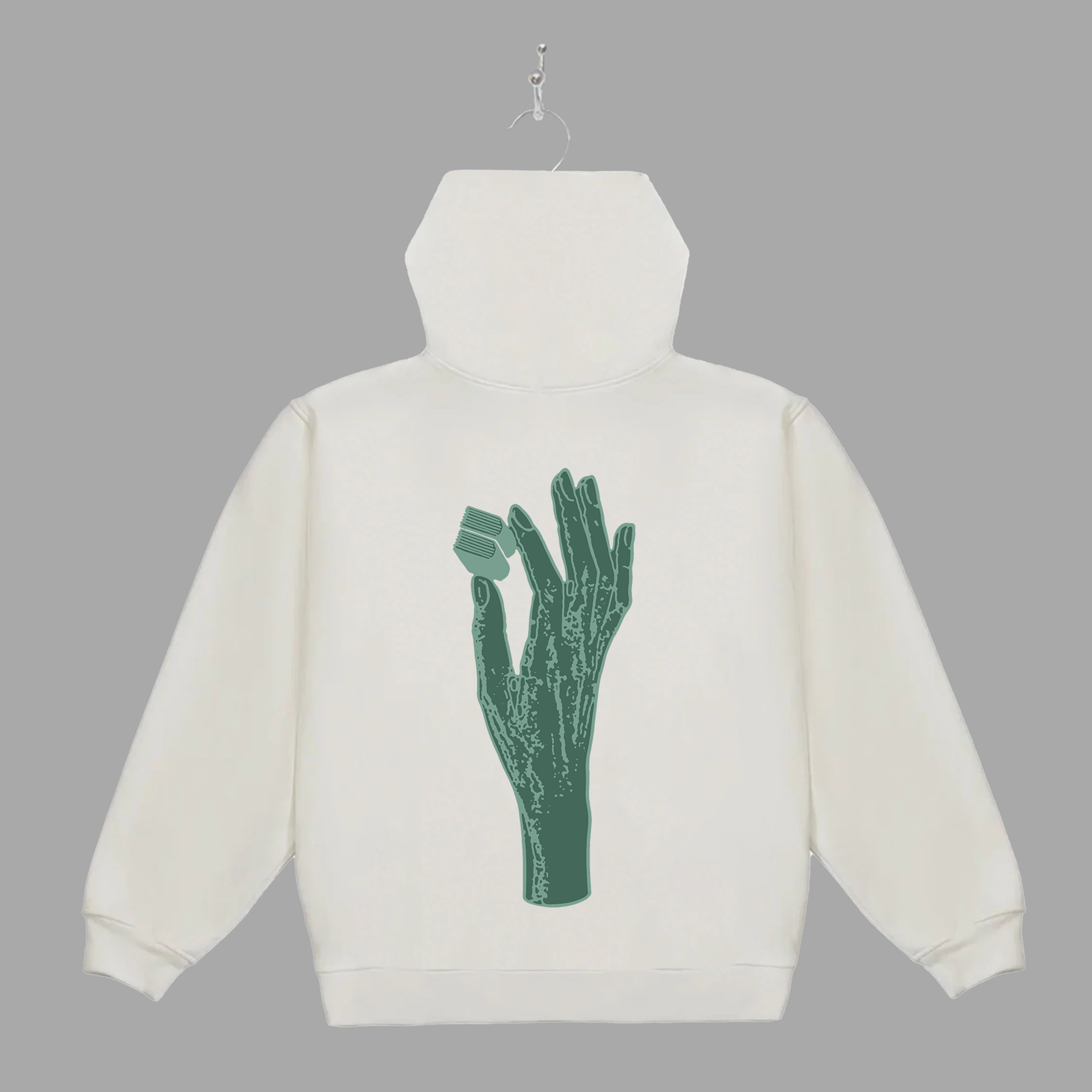 B HAND - GREEN - HOODIE - "PREMIUM-BOX FIT"