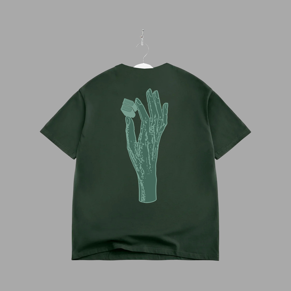 B HAND - GREEN -TEE - "PREMIUM-BOX FIT"