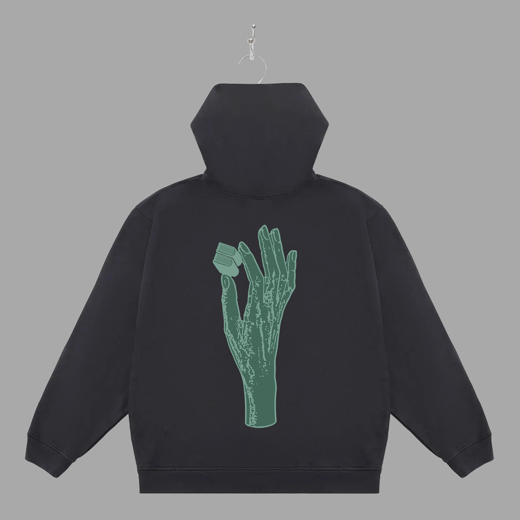 B HAND - GREEN - HOODIE - "PREMIUM-BOX FIT"