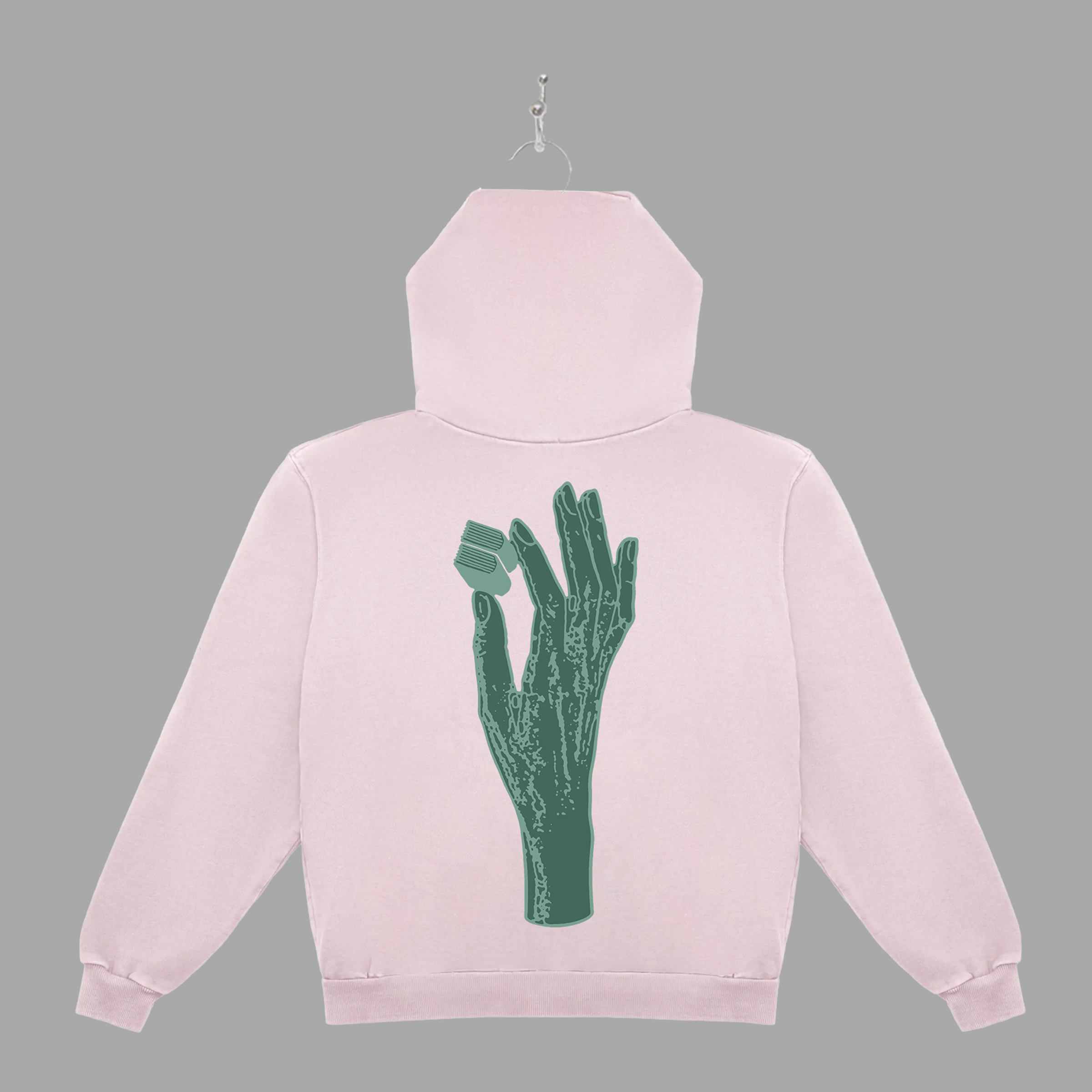 B HAND - GREEN - HOODIE - "PREMIUM-BOX FIT"