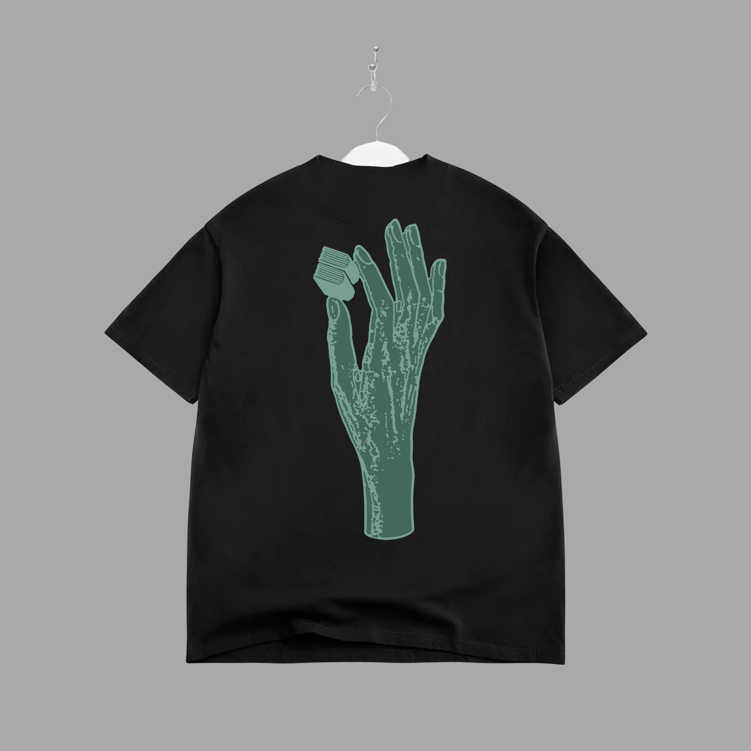 B HAND - GREEN -TEE - "PREMIUM-BOX FIT"