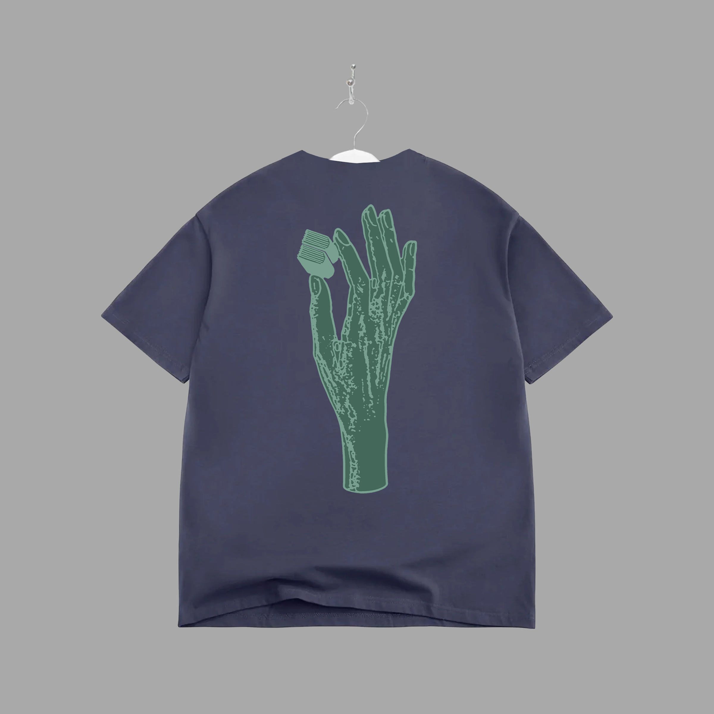 B HAND - GREEN -TEE - "PREMIUM-BOX FIT"