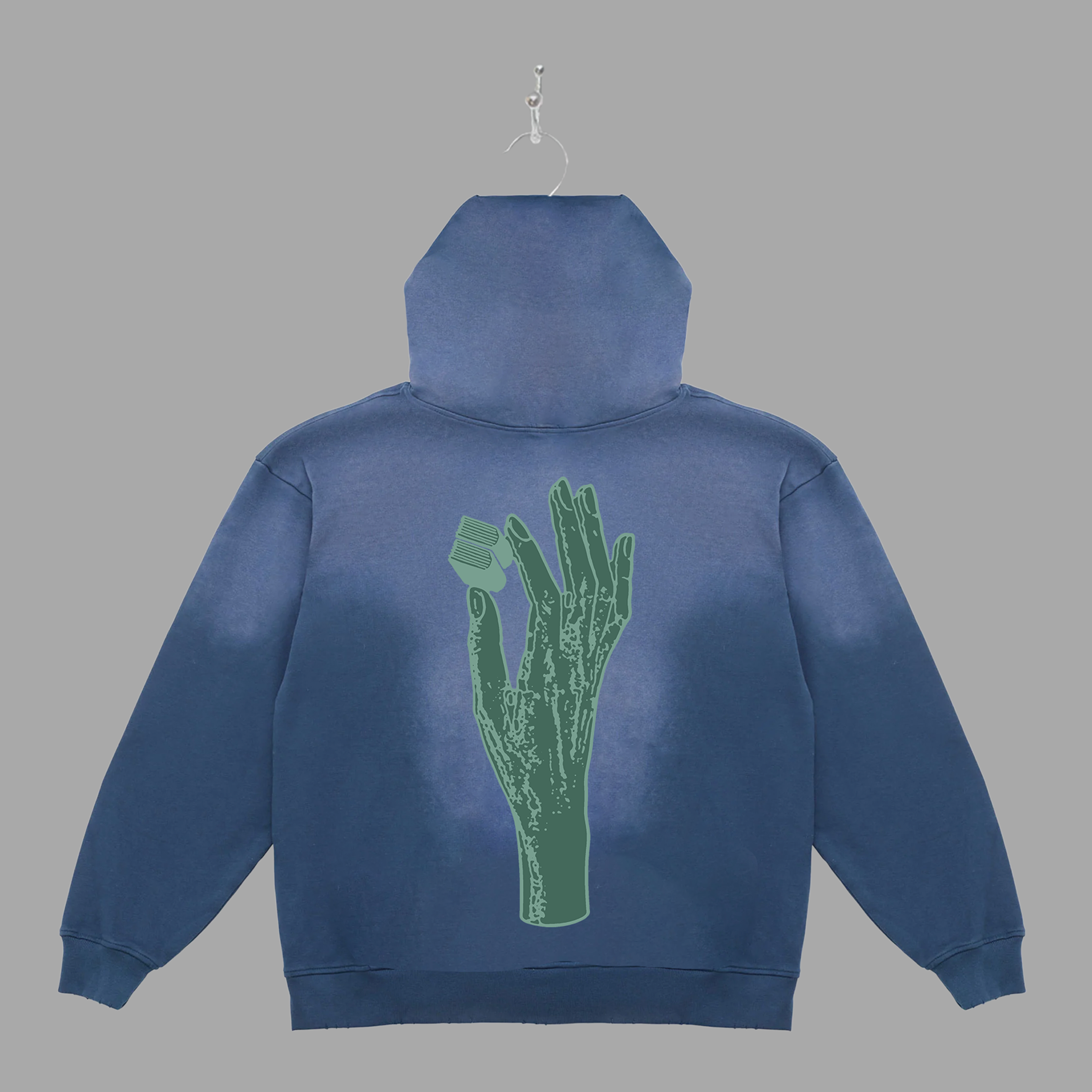 B HAND - GREEN - HOODIE - "PREMIUM-BOX FIT"