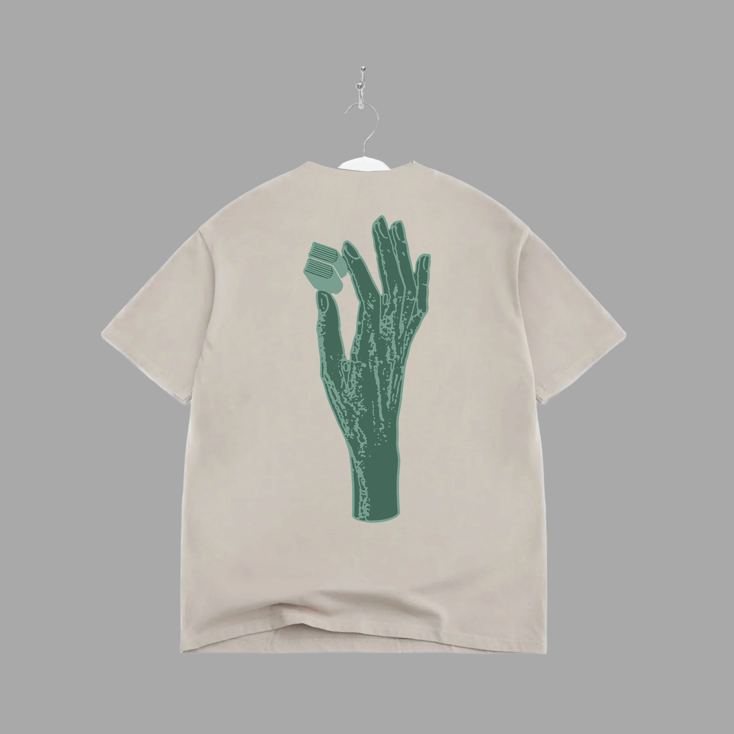 B HAND - GREEN -TEE - "PREMIUM-BOX FIT"