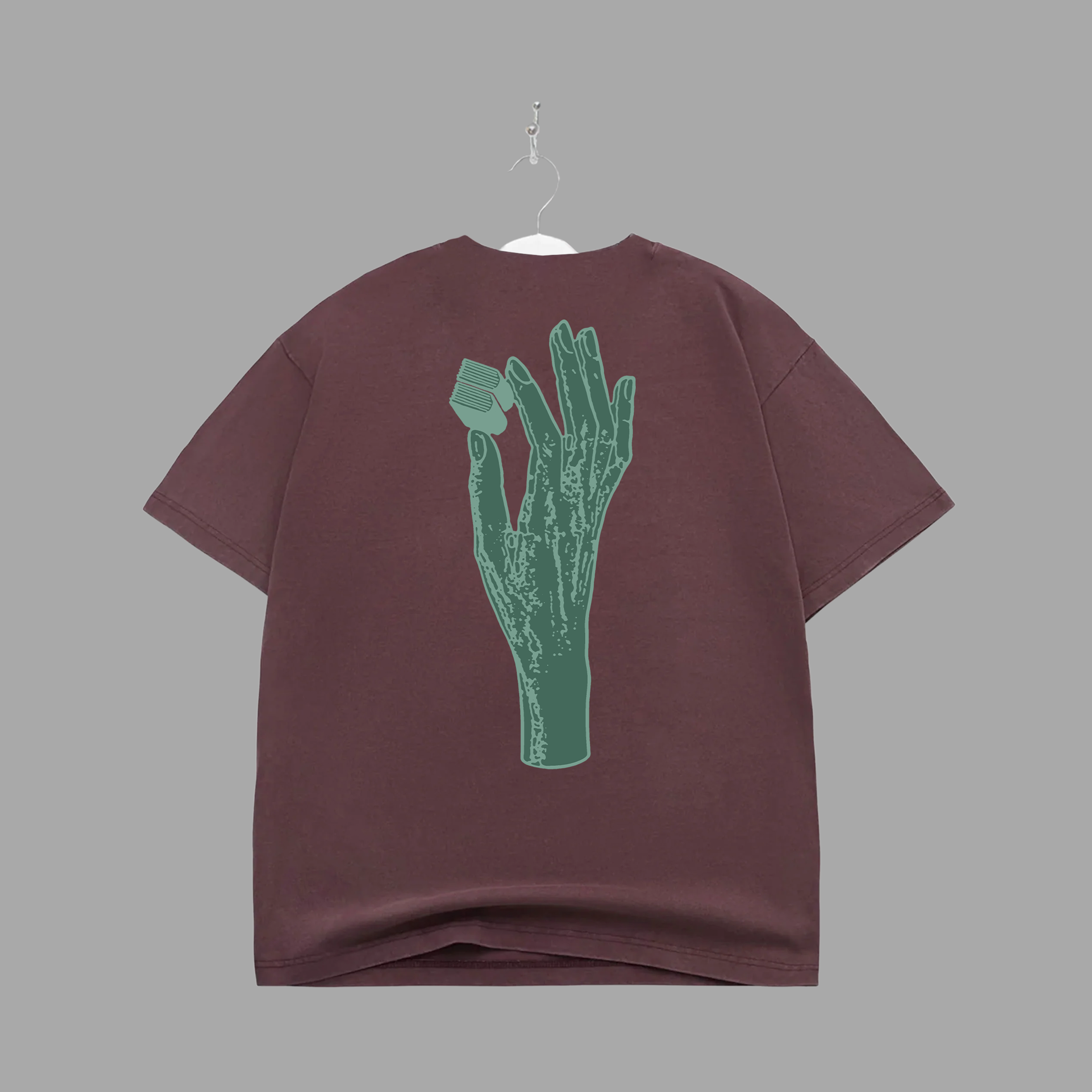B HAND - GREEN -TEE - "PREMIUM-BOX FIT"