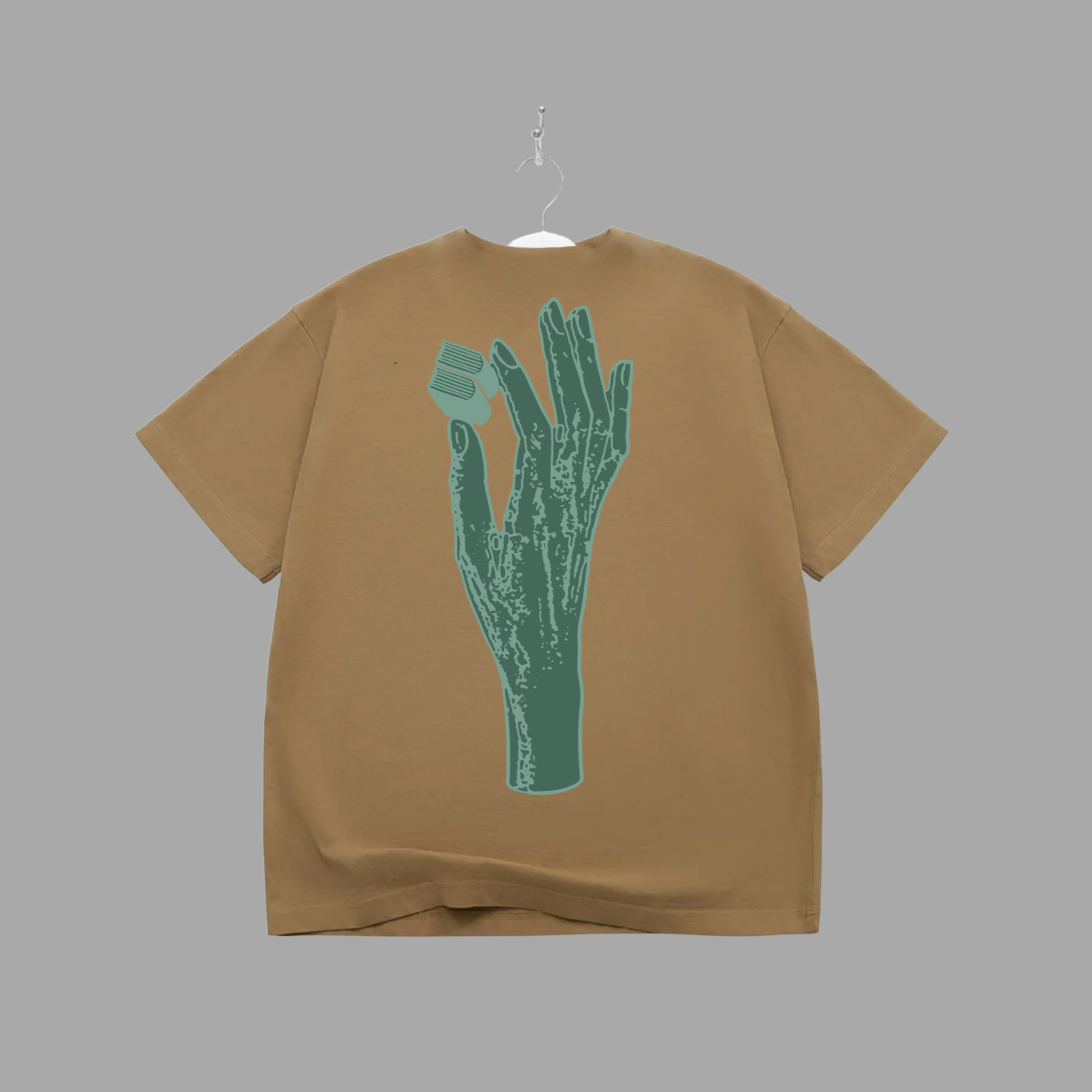 B HAND - GREEN -TEE - "PREMIUM-BOX FIT"