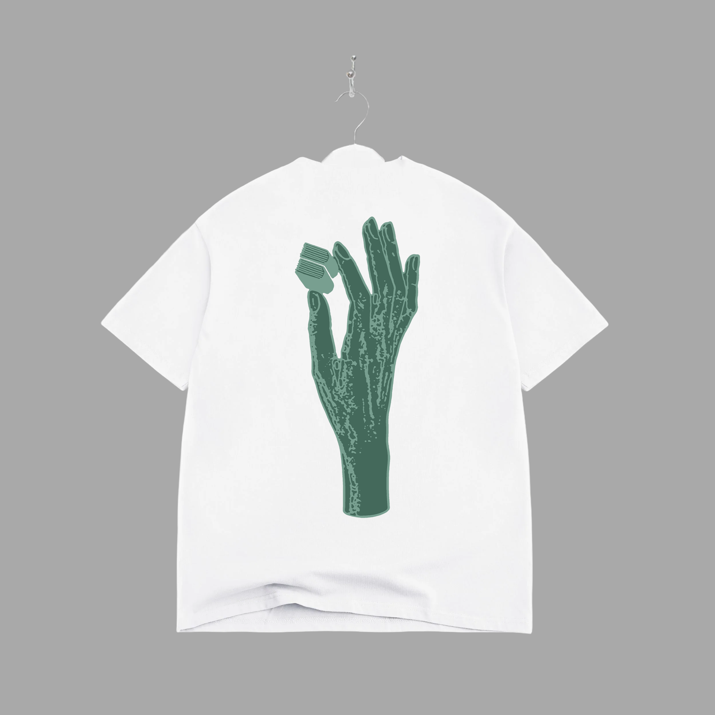 B HAND - GREEN -TEE - "PREMIUM-BOX FIT"