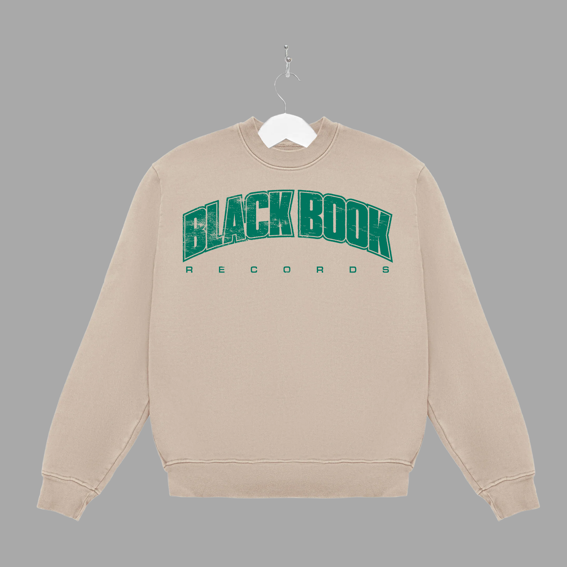 BLACK BOOK UNI - GREEN - CREWNECK - "PREMIUM-BOX FIT"