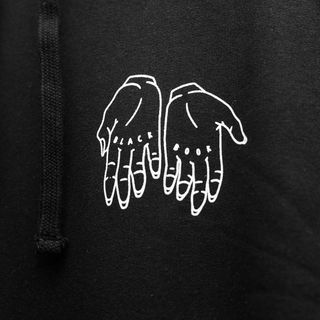 "TRADITIONAL FIT" HANDS HOODIE - BLACK/WHITE