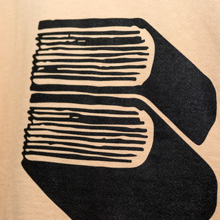 "PREMIUM" OVERSIZED RECORDS HOODIE - TAN