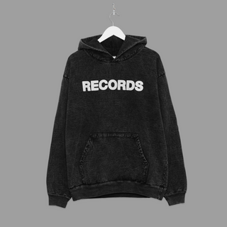 "PREMIUM" OVERSIZED RECORDS HOODIE - GRAPHITE