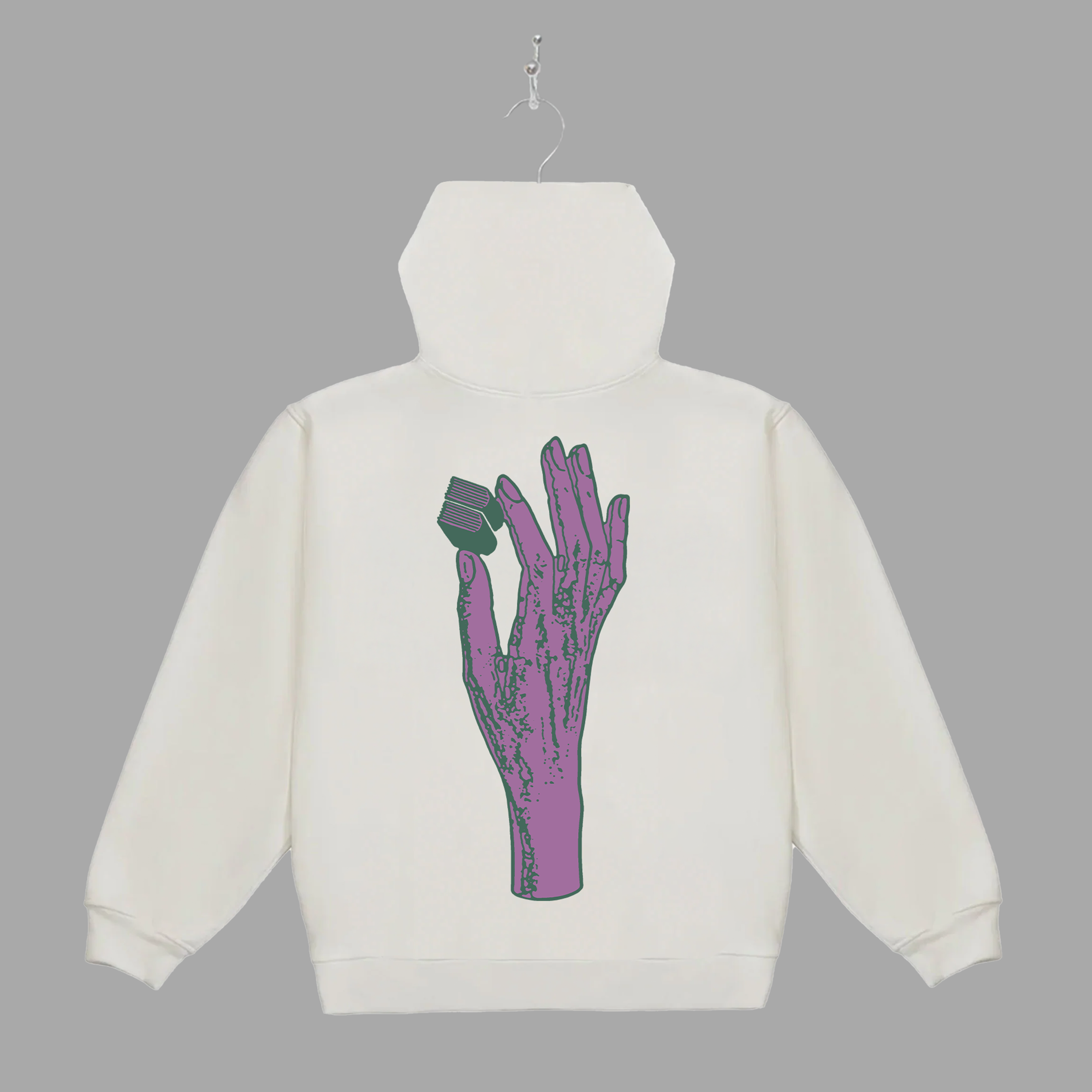 B HAND - PURPLE - HOODIE - "PREMIUM-BOX FIT"