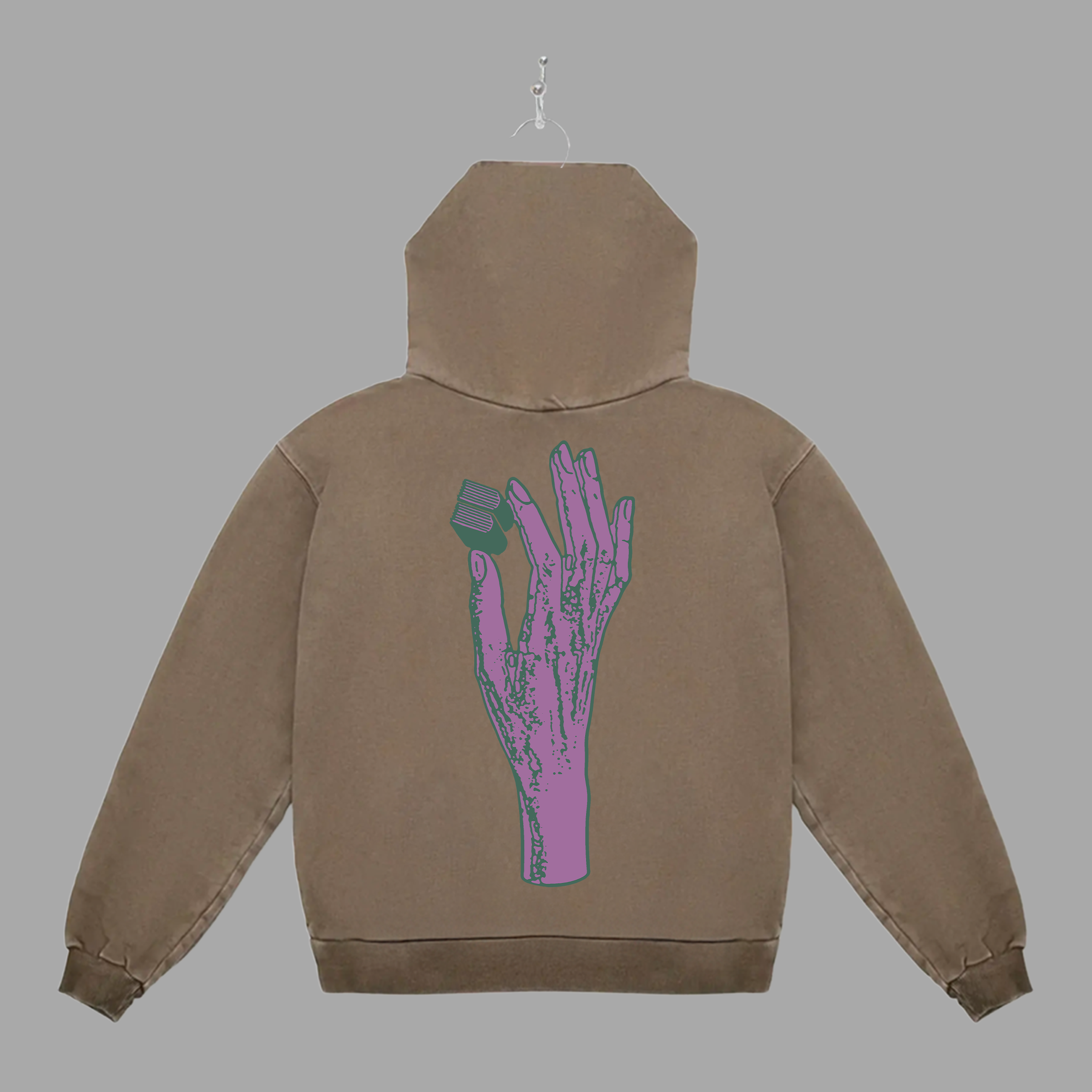 B HAND - PURPLE - HOODIE - "PREMIUM-BOX FIT"
