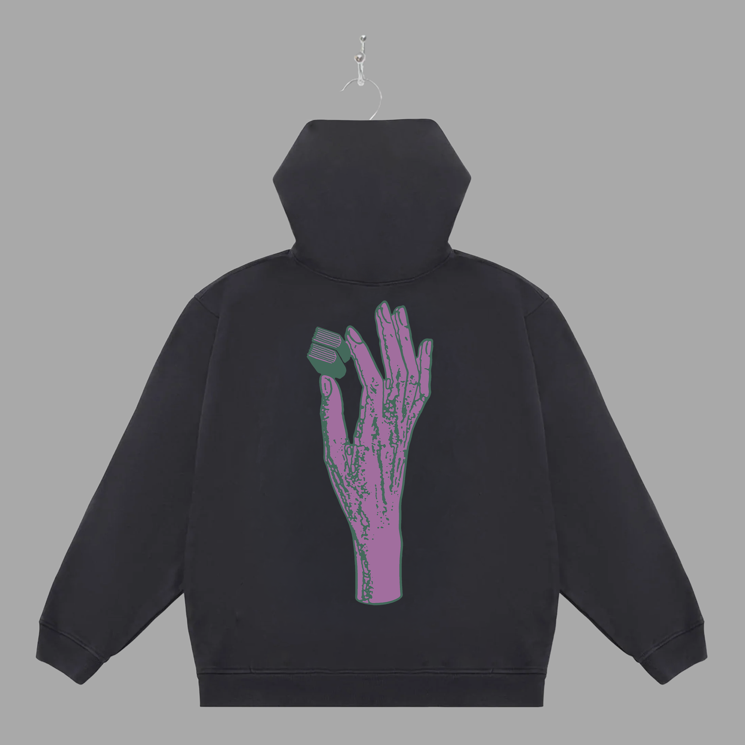 B HAND - PURPLE - HOODIE - "PREMIUM-BOX FIT"