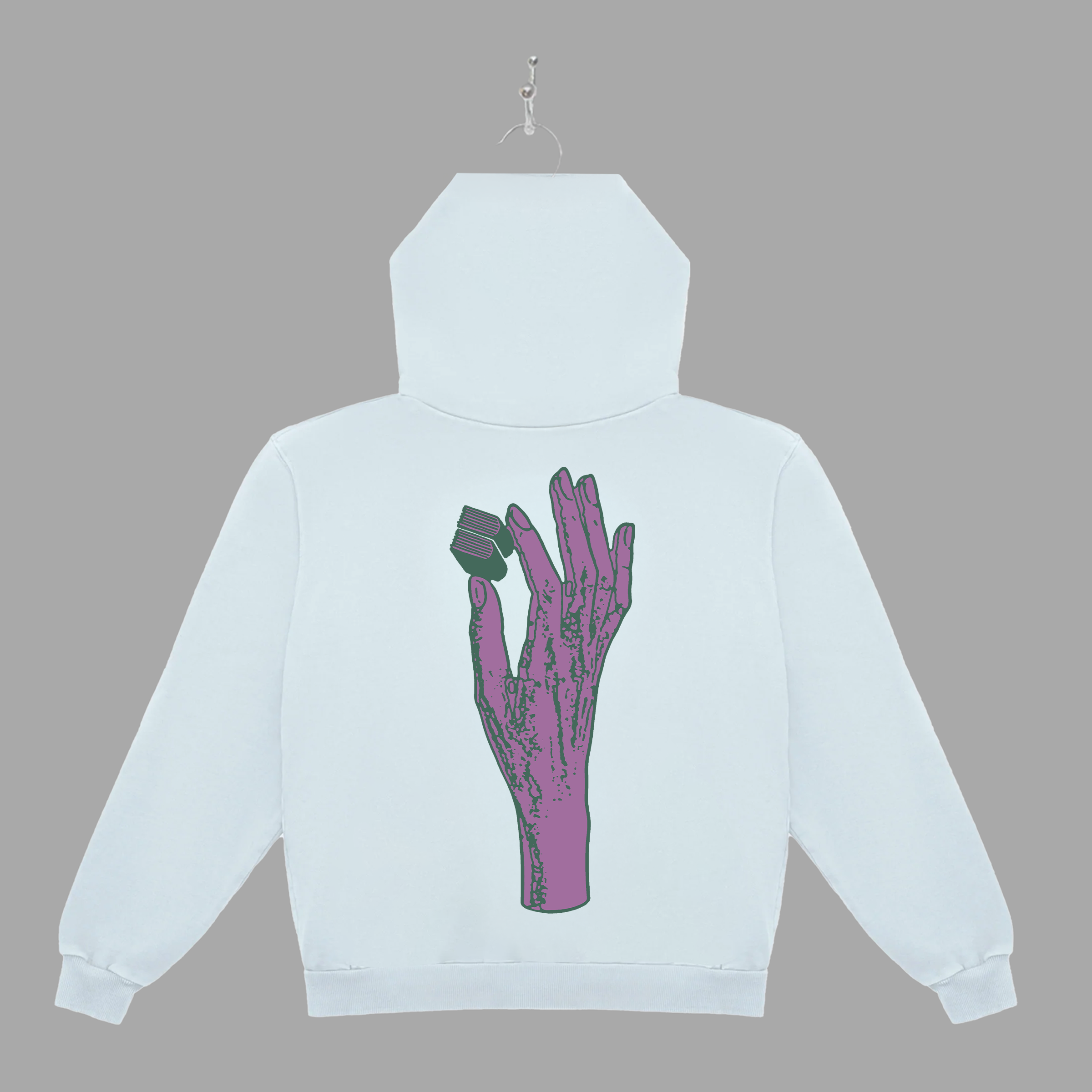 B HAND - PURPLE - HOODIE - "PREMIUM-BOX FIT"