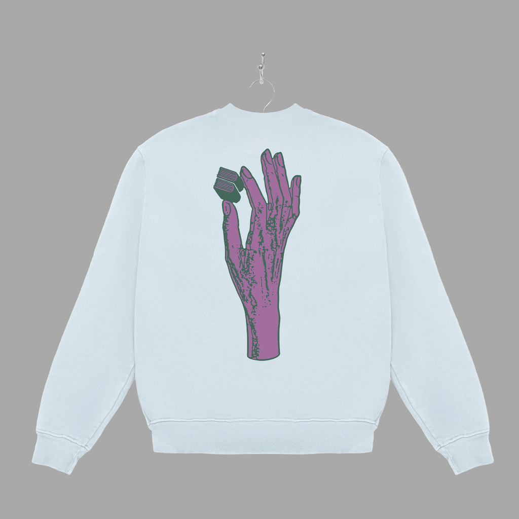 B HAND - PURPLE - CREWNECK - "PREMIUM-BOX FIT"