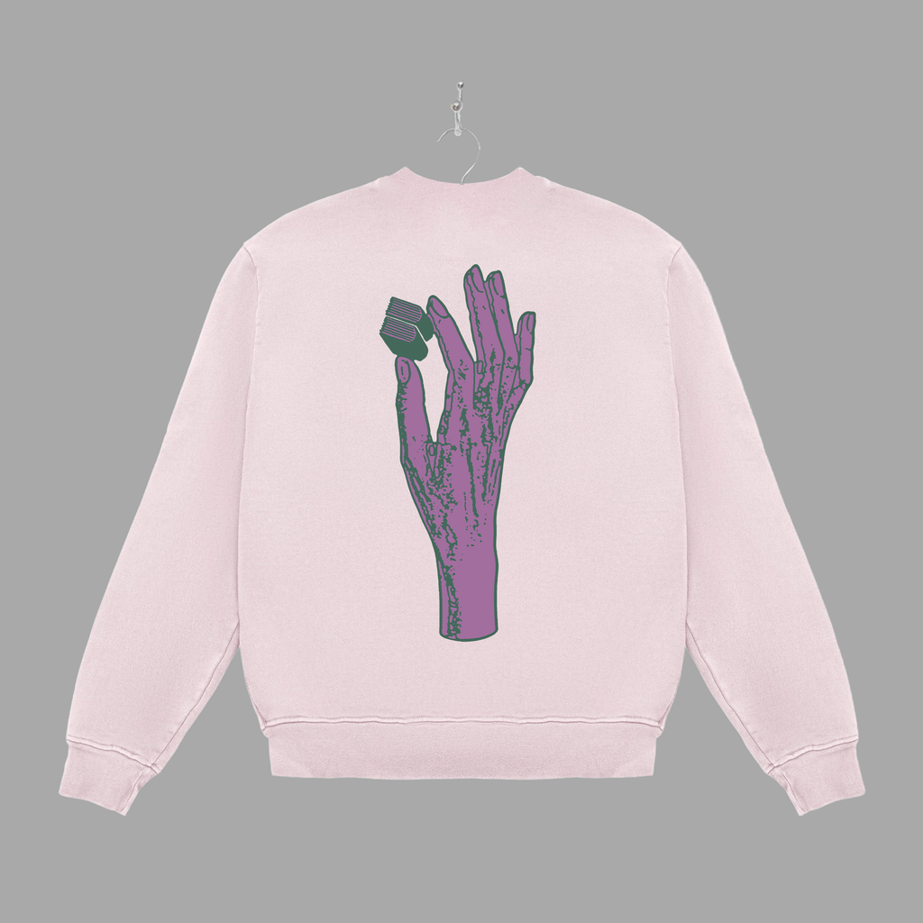 B HAND - PURPLE - CREWNECK - "PREMIUM-BOX FIT"
