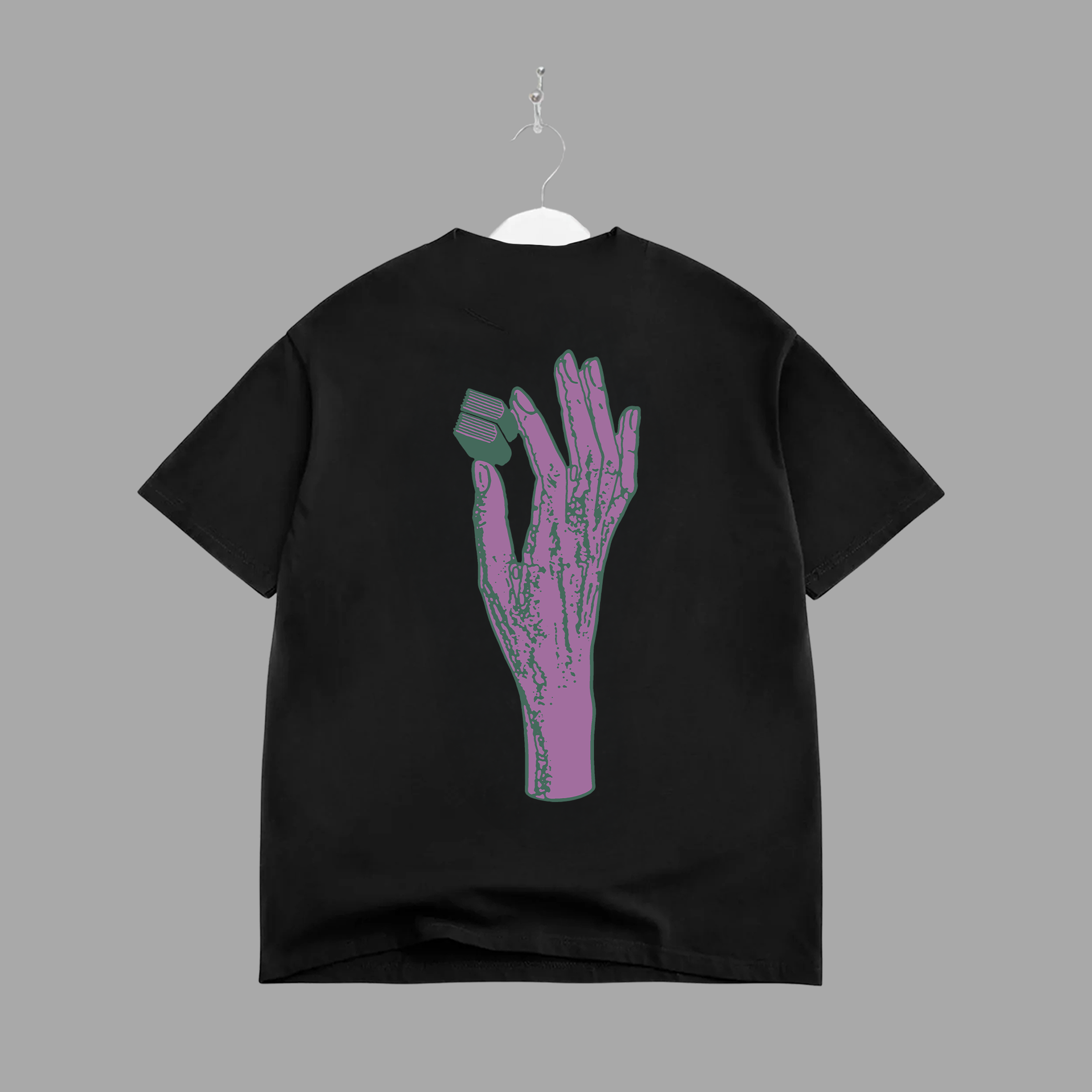 B HAND - PURPLE TEE - "PREMIUM-BOX FIT"