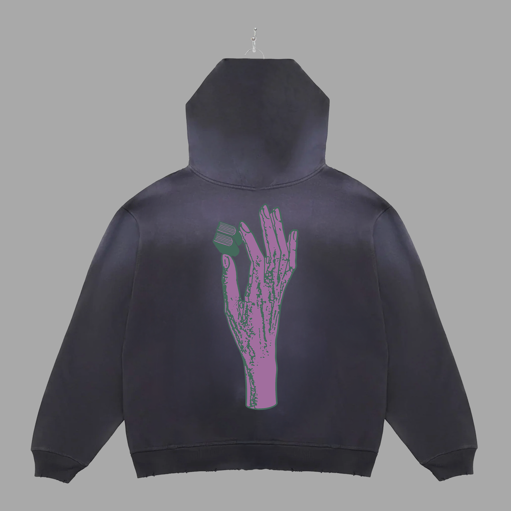 B HAND - PURPLE - HOODIE - "PREMIUM-BOX FIT"