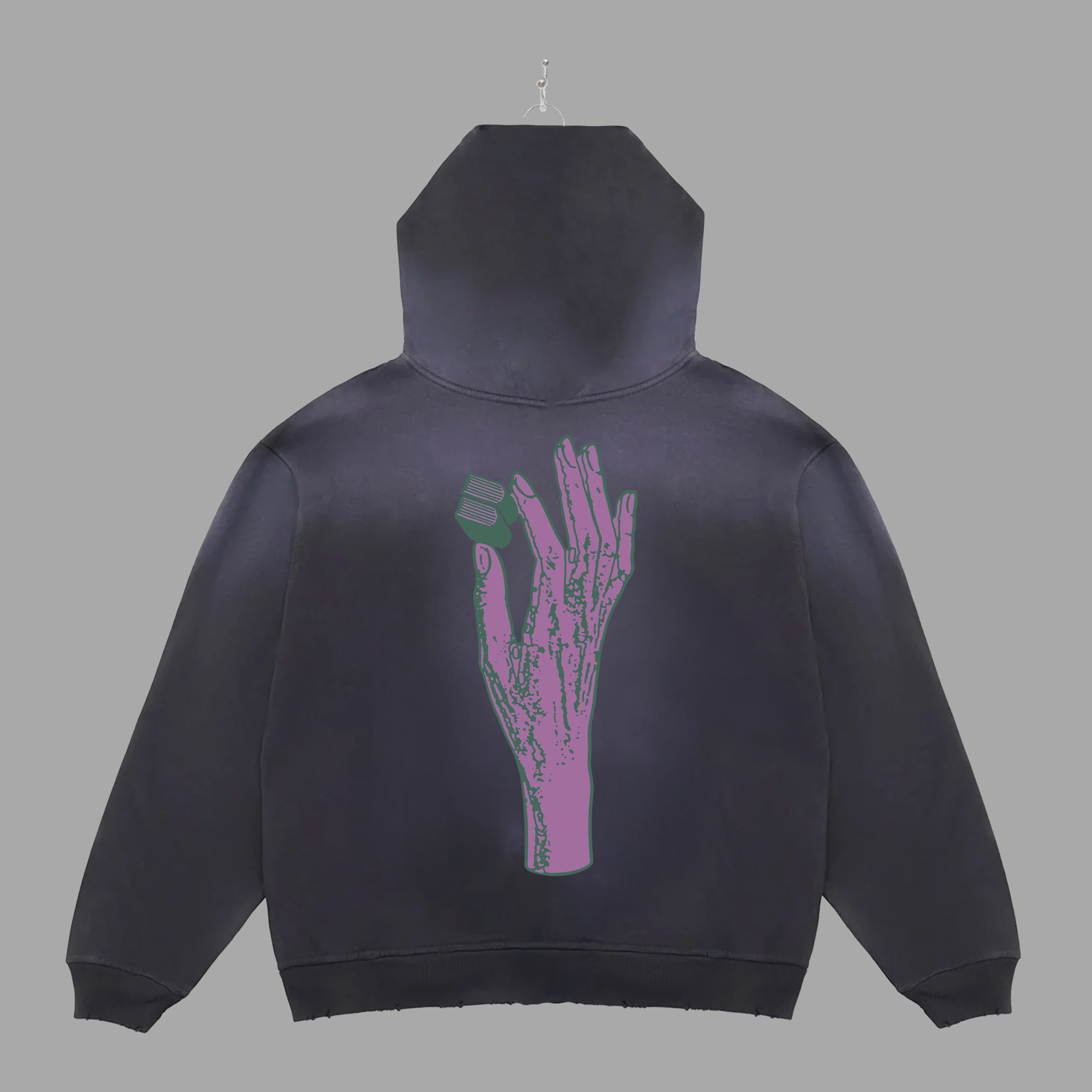 B HAND - PURPLE - HOODIE - "PREMIUM-BOX FIT"