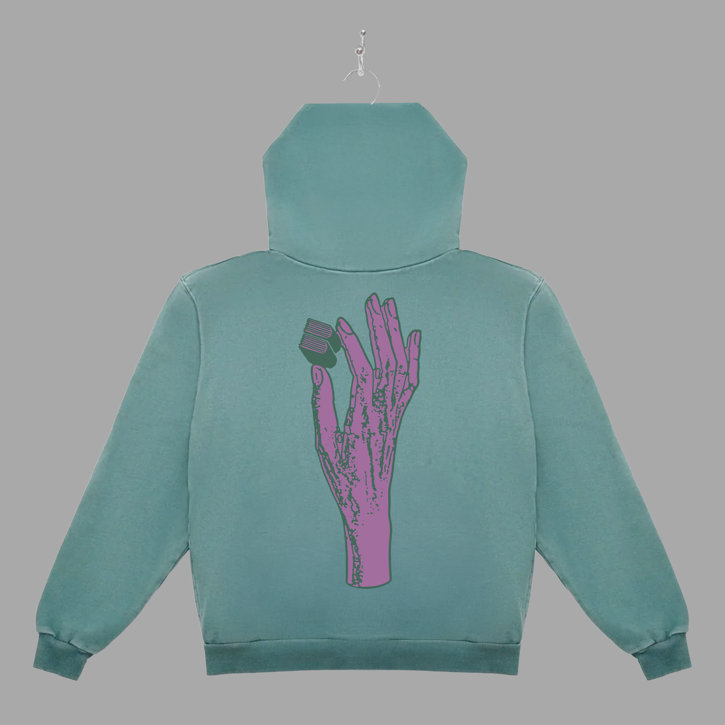 B HAND - PURPLE - HOODIE - "PREMIUM-BOX FIT"