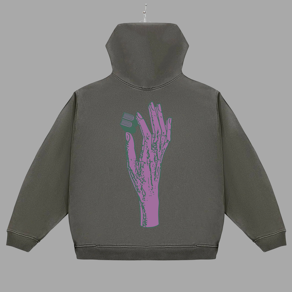 B HAND - PURPLE - HOODIE - "PREMIUM-BOX FIT"