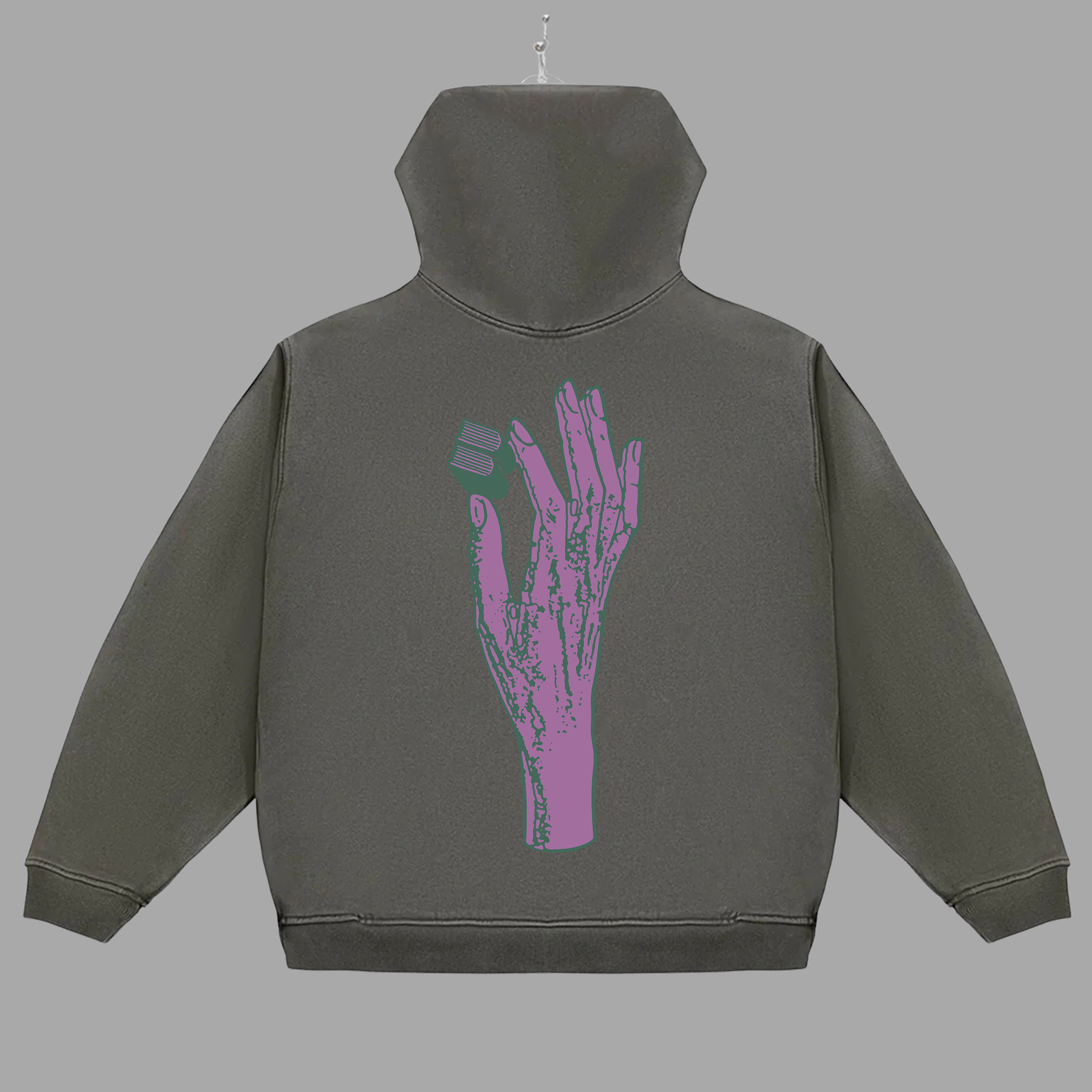 B HAND - PURPLE - HOODIE - "PREMIUM-BOX FIT"