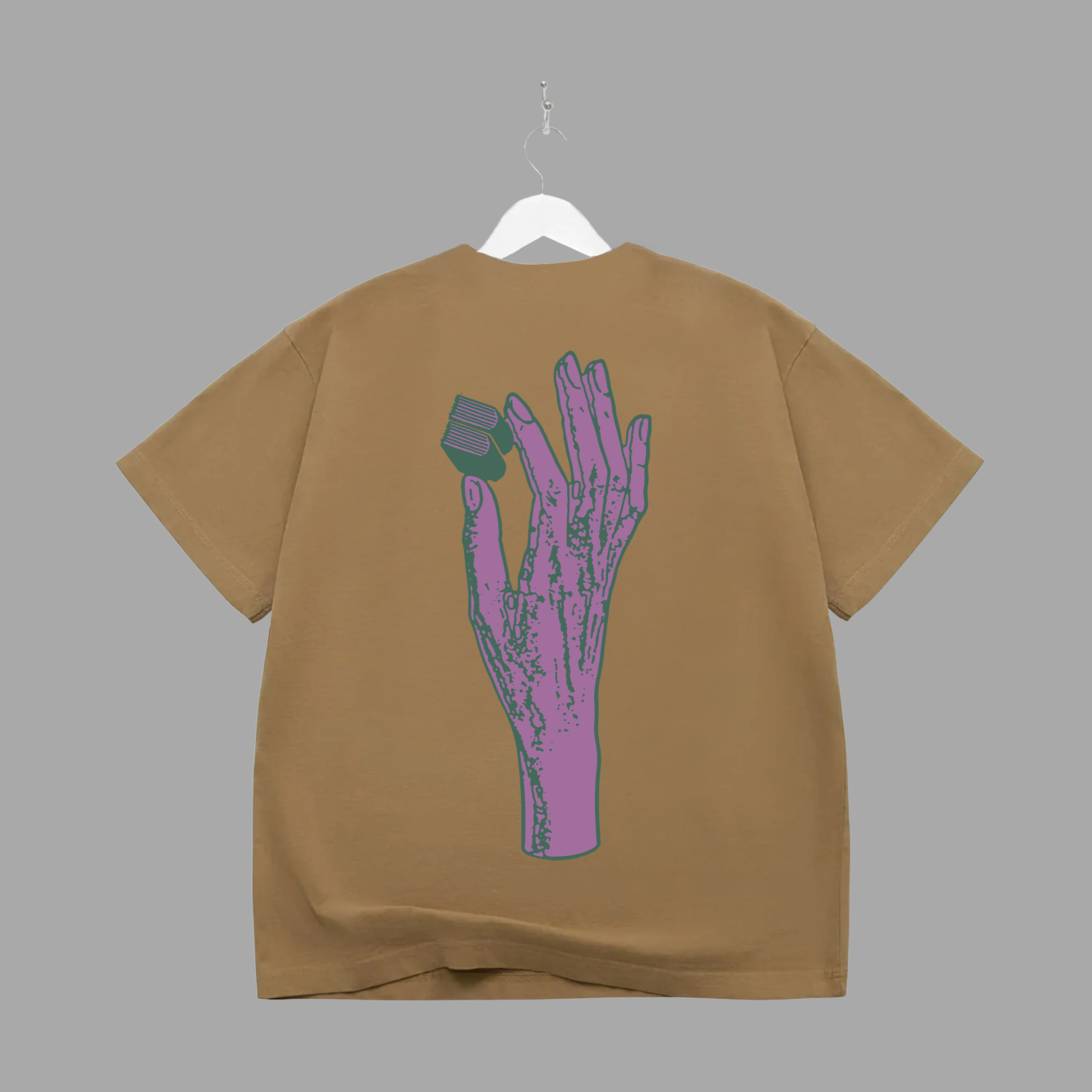 B HAND - PURPLE TEE - "PREMIUM-BOX FIT"