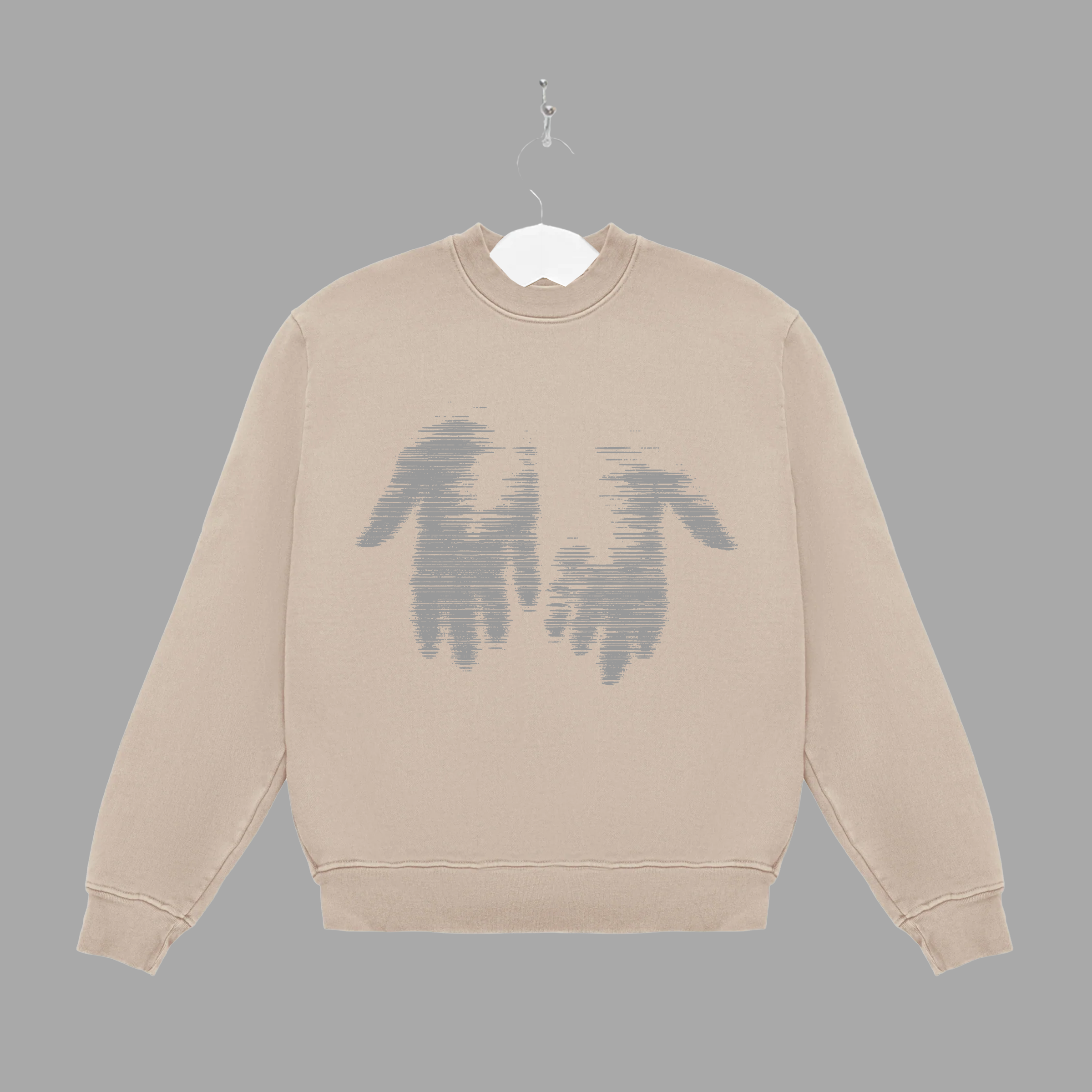 THE MESSAGE FADED - GREY - CREWNECK -"PREMIUM-BOX FIT"