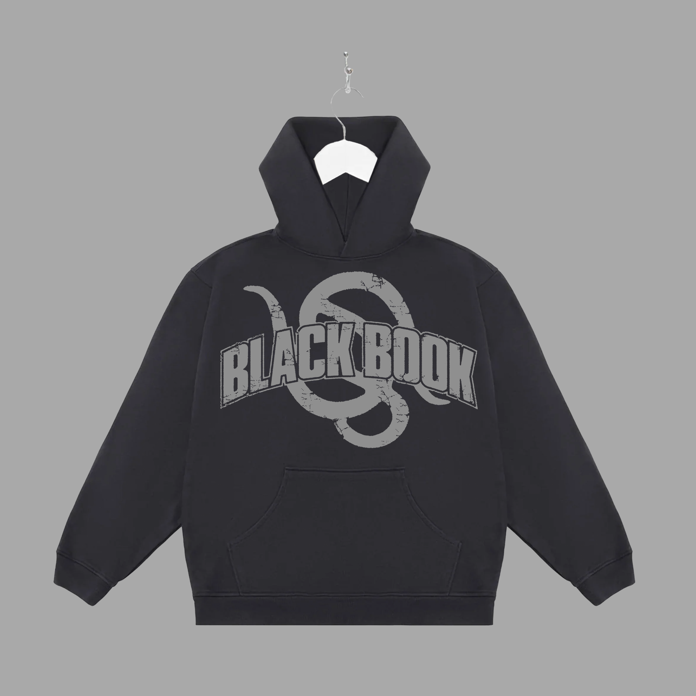 SNAKE - GREY - HOODIE - "PREMIUM-BOX FIT"