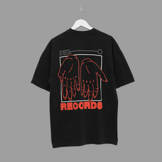 RECORDS HANDS TEE - BLACK/ORANGE