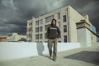 "PREMIUM" OVERSIZED RECORDS HOODIE - GRAPHITE