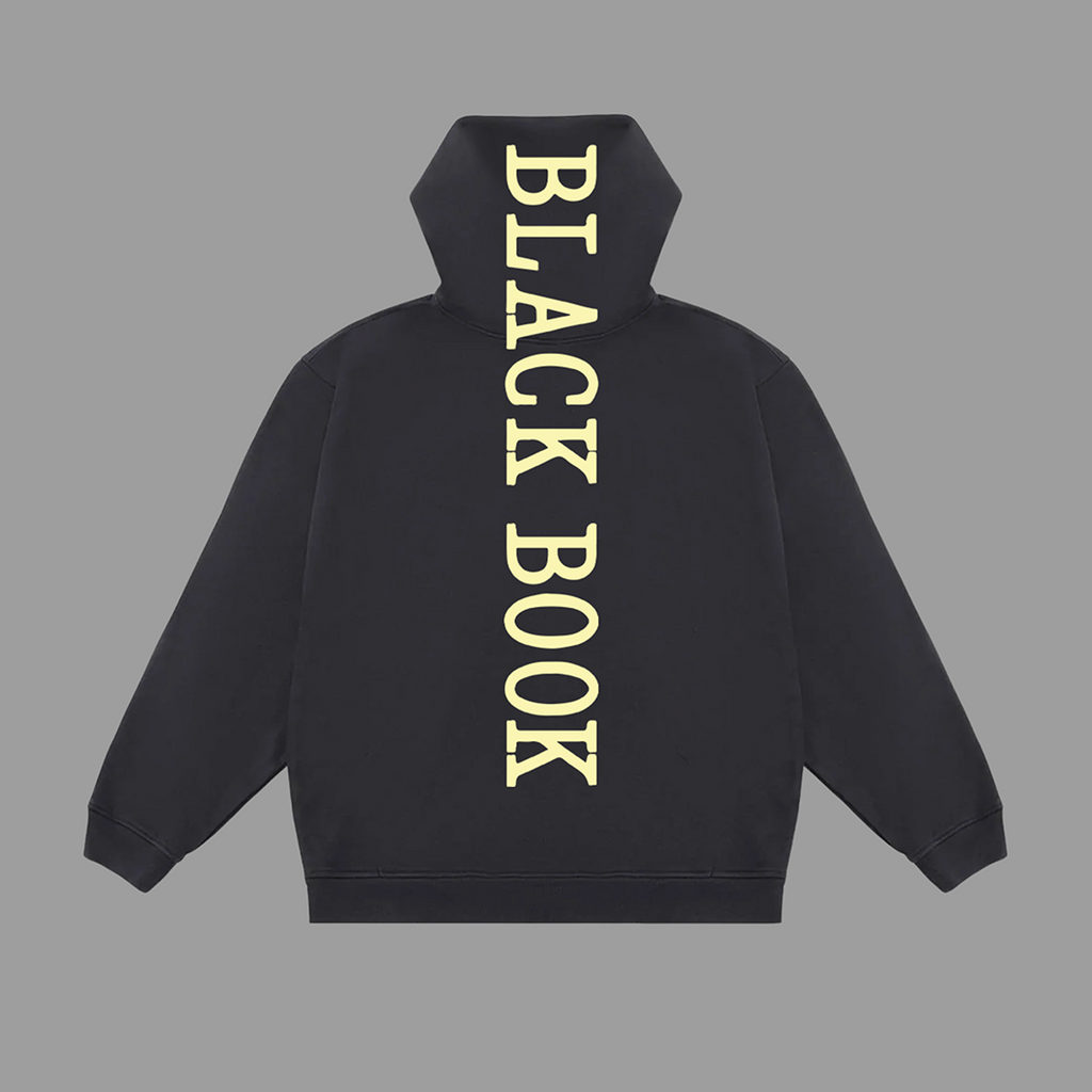 THE BLACK BOOK HOODIE (VINTAGE BLACK) - "PREMIUM-BOX FIT"