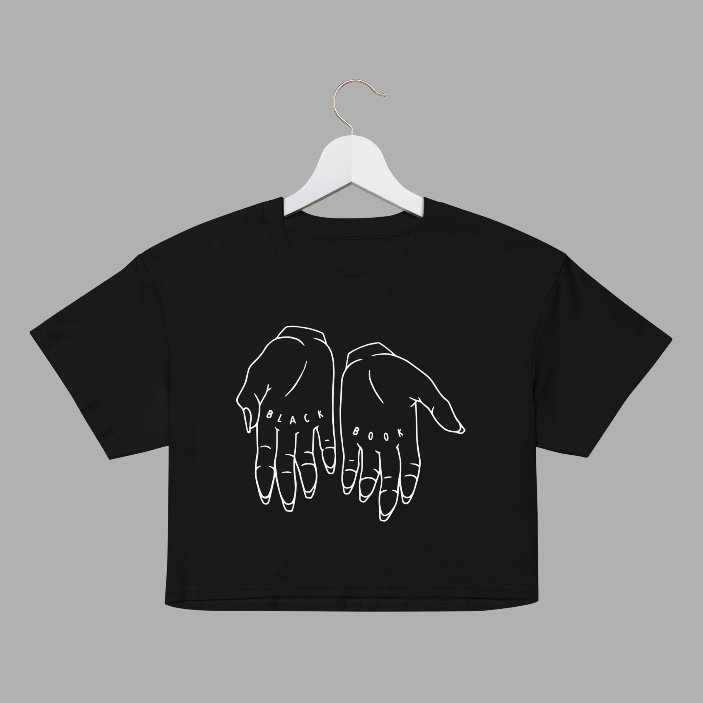HANDS WOMENS CROP TOP - BLACK/ WHITE