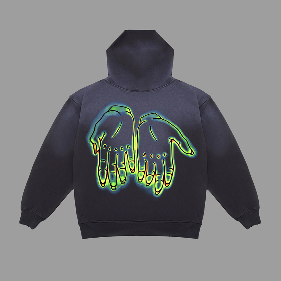 THERMAL HANDS HOODIE (POTASSIUM BLACK) - "PREMIUM-BOX FIT"