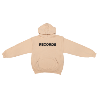 "PREMIUM" OVERSIZED RECORDS HOODIE - TAN