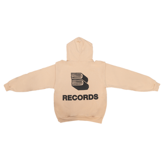 "PREMIUM" OVERSIZED RECORDS HOODIE - TAN