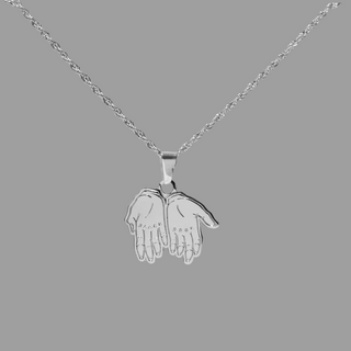 SILVER HANDS NECKLACE