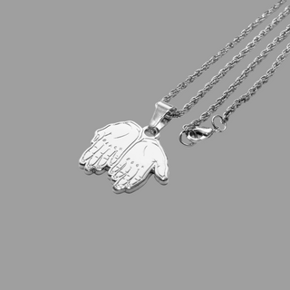 SILVER HANDS NECKLACE