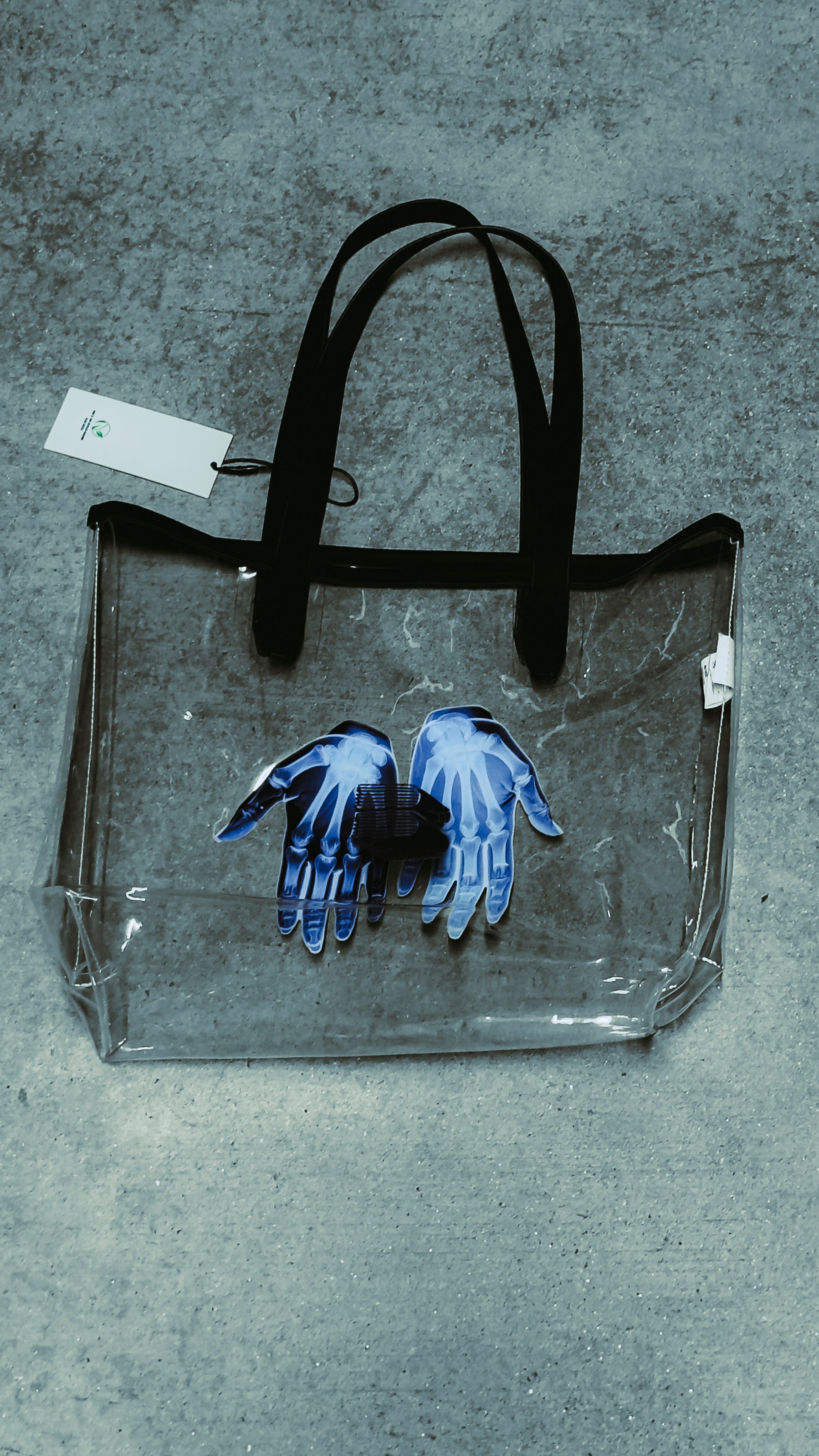 X-RAY HANDS - Clear RECYCLED tote bag